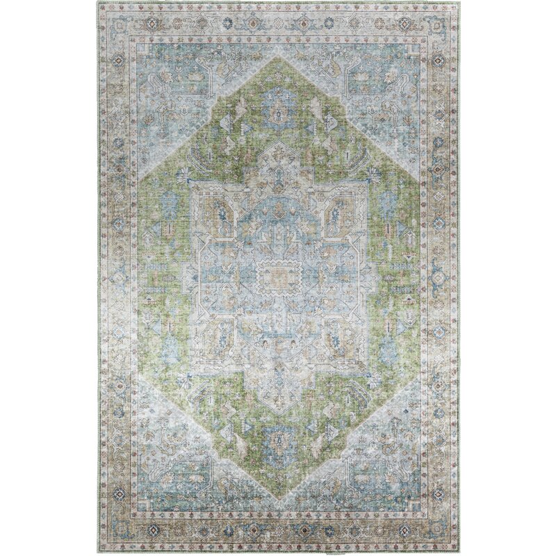 Bungalow Rose Yate Oriental Green Area Rug & Reviews Wayfair